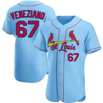 St. Louis Cardinals ＃67 Anthony Veneziano Men's Authentic Alternate Jersey - Light Blue