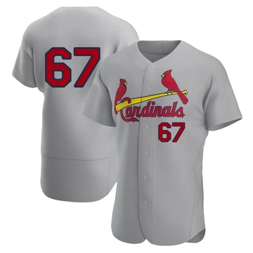 St. Louis Cardinals ＃67 Anthony Veneziano Men's Authentic Road Jersey - Gray