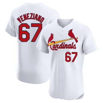 St. Louis Cardinals ＃67 Anthony Veneziano Men's Elite Home Jersey - White
