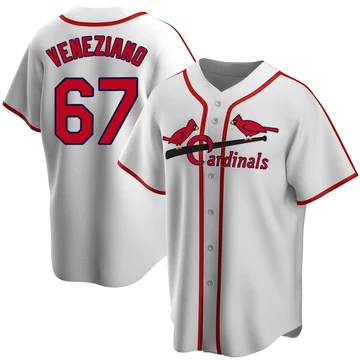 St. Louis Cardinals ＃67 Anthony Veneziano Men's Limited Home Cooperstown Collection Jersey - White