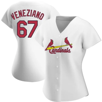 St. Louis Cardinals ＃67 Anthony Veneziano Women's Authentic Home Jersey - White