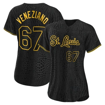 St. Louis Cardinals ＃67 Anthony Veneziano Women's Authentic Snake Skin City Jersey - Black