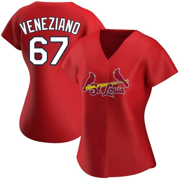 St. Louis Cardinals ＃67 Anthony Veneziano Women's Replica Alternate Jersey - Red