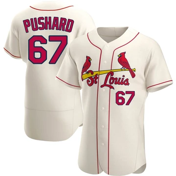 St. Louis Cardinals ＃67 Matthew Pushard Men's Authentic Alternate Jersey - Cream