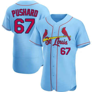 St. Louis Cardinals ＃67 Matthew Pushard Men's Authentic Alternate Jersey - Light Blue