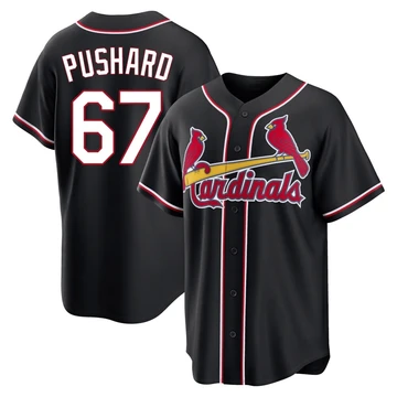 St. Louis Cardinals ＃67 Matthew Pushard Men's Replica Fashion Out Jersey - Black