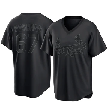 St. Louis Cardinals ＃67 Matthew Pushard Men's Replica Pitch Fashion Jersey - Black