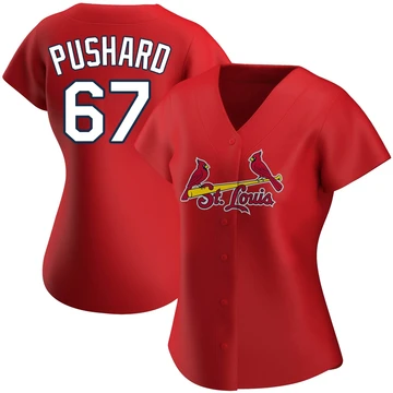 St. Louis Cardinals ＃67 Matthew Pushard Women's Authentic Alternate Jersey - Red