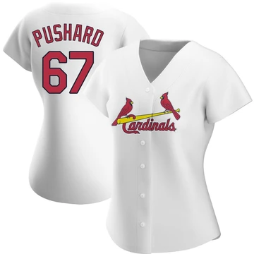 St. Louis Cardinals ＃67 Matthew Pushard Women's Authentic Home Jersey - White