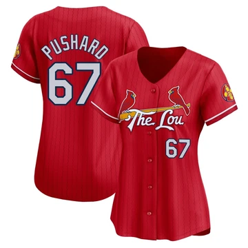 St. Louis Cardinals ＃67 Matthew Pushard Women's Limited 2024 City Connect Jersey - Red