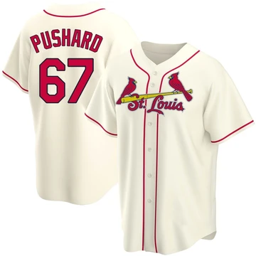 St. Louis Cardinals ＃67 Matthew Pushard Youth Replica Alternate Jersey - Cream