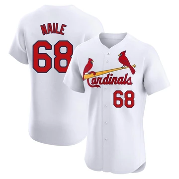 St. Louis Cardinals ＃68 James Naile Men's Elite Home Jersey - White