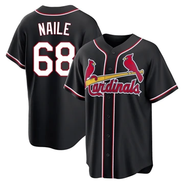 St. Louis Cardinals ＃68 James Naile Men's Replica Fashion Out Jersey - Black