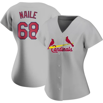 St. Louis Cardinals ＃68 James Naile Women's Authentic Road Jersey - Gray