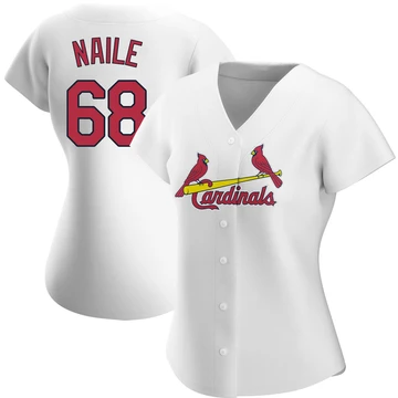 St. Louis Cardinals ＃68 James Naile Women's Replica Home Jersey - White