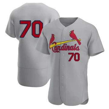 St. Louis Cardinals ＃70 Nick Raquet Men's Authentic Road Jersey - Gray
