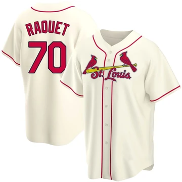St. Louis Cardinals ＃70 Nick Raquet Men's Replica Alternate Jersey - Cream