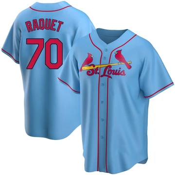 St. Louis Cardinals ＃70 Nick Raquet Men's Replica Alternate Jersey - Light Blue