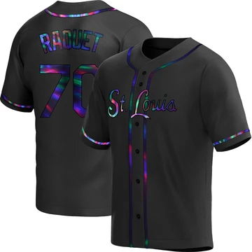 St. Louis Cardinals ＃70 Nick Raquet Men's Replica Holographic Alternate Jersey - Black