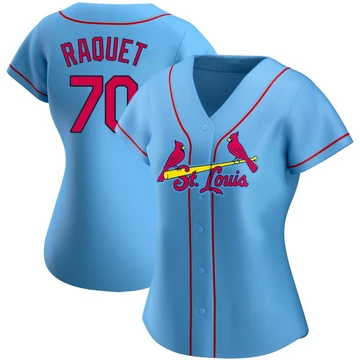 St. Louis Cardinals ＃70 Nick Raquet Women's Authentic Alternate Jersey - Light Blue