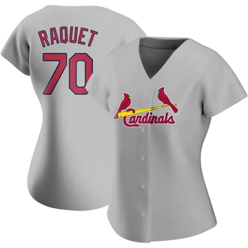 St. Louis Cardinals ＃70 Nick Raquet Women's Authentic Road Jersey - Gray
