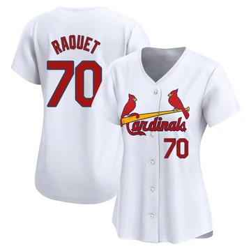 St. Louis Cardinals ＃70 Nick Raquet Women's Limited Home Jersey - White