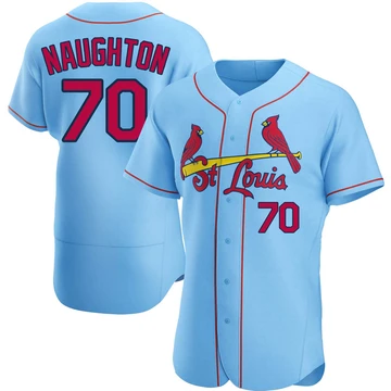 St. Louis Cardinals ＃70 Packy Naughton Men's Authentic Alternate Jersey - Light Blue