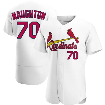 St. Louis Cardinals ＃70 Packy Naughton Men's Authentic Home Jersey - White