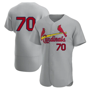 St. Louis Cardinals ＃70 Packy Naughton Men's Authentic Road Jersey - Gray