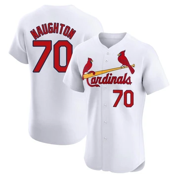 St. Louis Cardinals ＃70 Packy Naughton Men's Elite Home Jersey - White