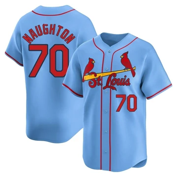 St. Louis Cardinals ＃70 Packy Naughton Men's Limited Alternate Jersey - Light Blue
