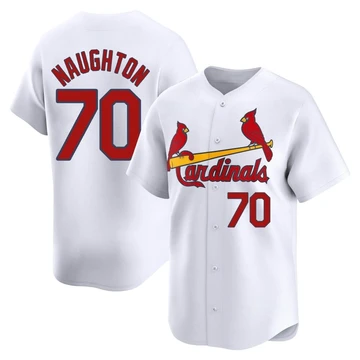 St. Louis Cardinals ＃70 Packy Naughton Men's Limited Home Jersey - White