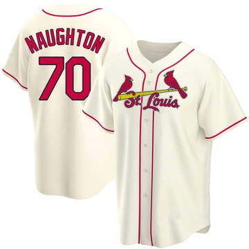 St. Louis Cardinals ＃70 Packy Naughton Men's Replica Alternate Jersey - Cream
