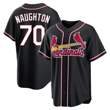 St. Louis Cardinals ＃70 Packy Naughton Men's Replica Fashion Out Jersey - Black