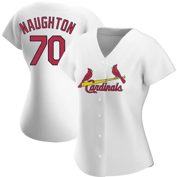 St. Louis Cardinals ＃70 Packy Naughton Women's Authentic Home Jersey - White