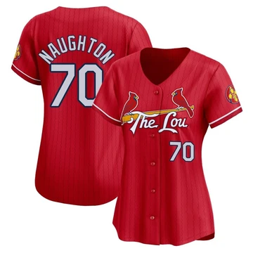 St. Louis Cardinals ＃70 Packy Naughton Women's Limited 2024 City Connect Jersey - Red