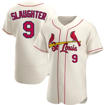 St. Louis Cardinals ＃9 Enos Slaughter Men's Authentic Alternate Jersey - Cream