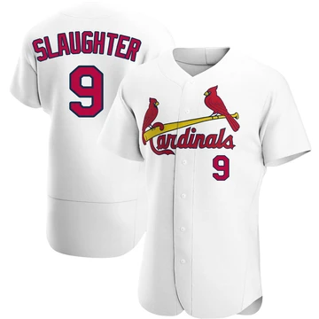 St. Louis Cardinals ＃9 Enos Slaughter Men's Authentic Home Jersey - White