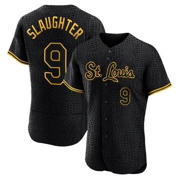 St. Louis Cardinals ＃9 Enos Slaughter Men's Authentic Snake Skin City Jersey - Black