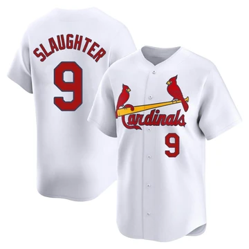 St. Louis Cardinals ＃9 Enos Slaughter Men's Limited Home Jersey - White