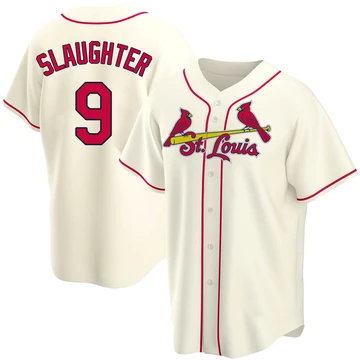 St. Louis Cardinals ＃9 Enos Slaughter Youth Replica Alternate Jersey - Cream
