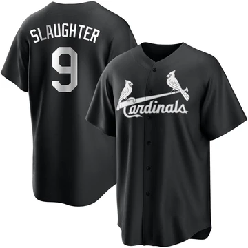 St. Louis Cardinals ＃9 Enos Slaughter Youth Replica Jersey - Black/White