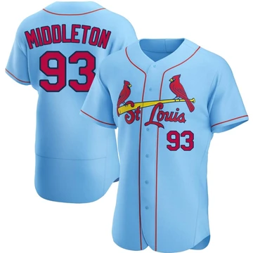 St. Louis Cardinals ＃93 Keynan Middleton Men's Authentic Alternate Jersey - Light Blue