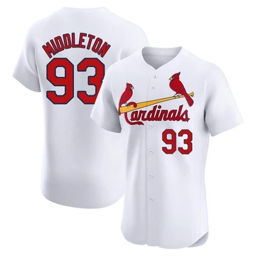 St. Louis Cardinals ＃93 Keynan Middleton Men's Elite Home Jersey - White