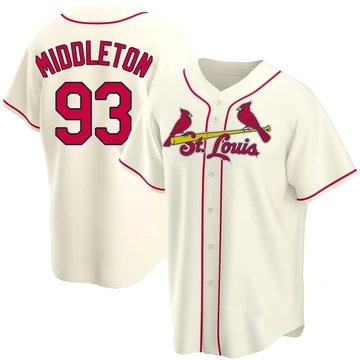 St. Louis Cardinals ＃93 Keynan Middleton Men's Replica Alternate Jersey - Cream