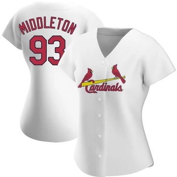 St. Louis Cardinals ＃93 Keynan Middleton Women's Authentic Home Jersey - White
