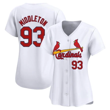 St. Louis Cardinals ＃93 Keynan Middleton Women's Limited Home Jersey - White