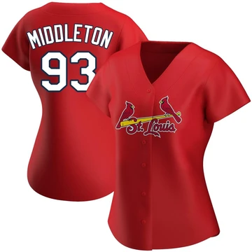 St. Louis Cardinals ＃93 Keynan Middleton Women's Replica Alternate Jersey - Red