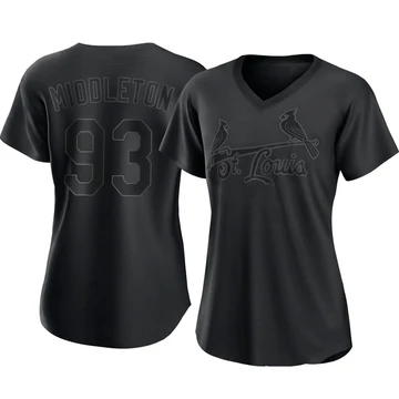 St. Louis Cardinals ＃93 Keynan Middleton Women's Replica Pitch Fashion Jersey - Black