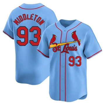 St. Louis Cardinals ＃93 Keynan Middleton Youth Limited Alternate Jersey - Light Blue